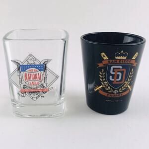 Set of 2 San Diego Padres Shot Glass 1998 NL West Champions Libbey